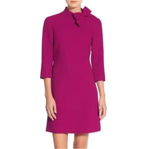 Eliza J Bow Neck Crepe Shift Dress